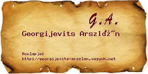 Georgijevits Arszlán névjegykártya